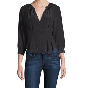 NWOT Joie black silk top